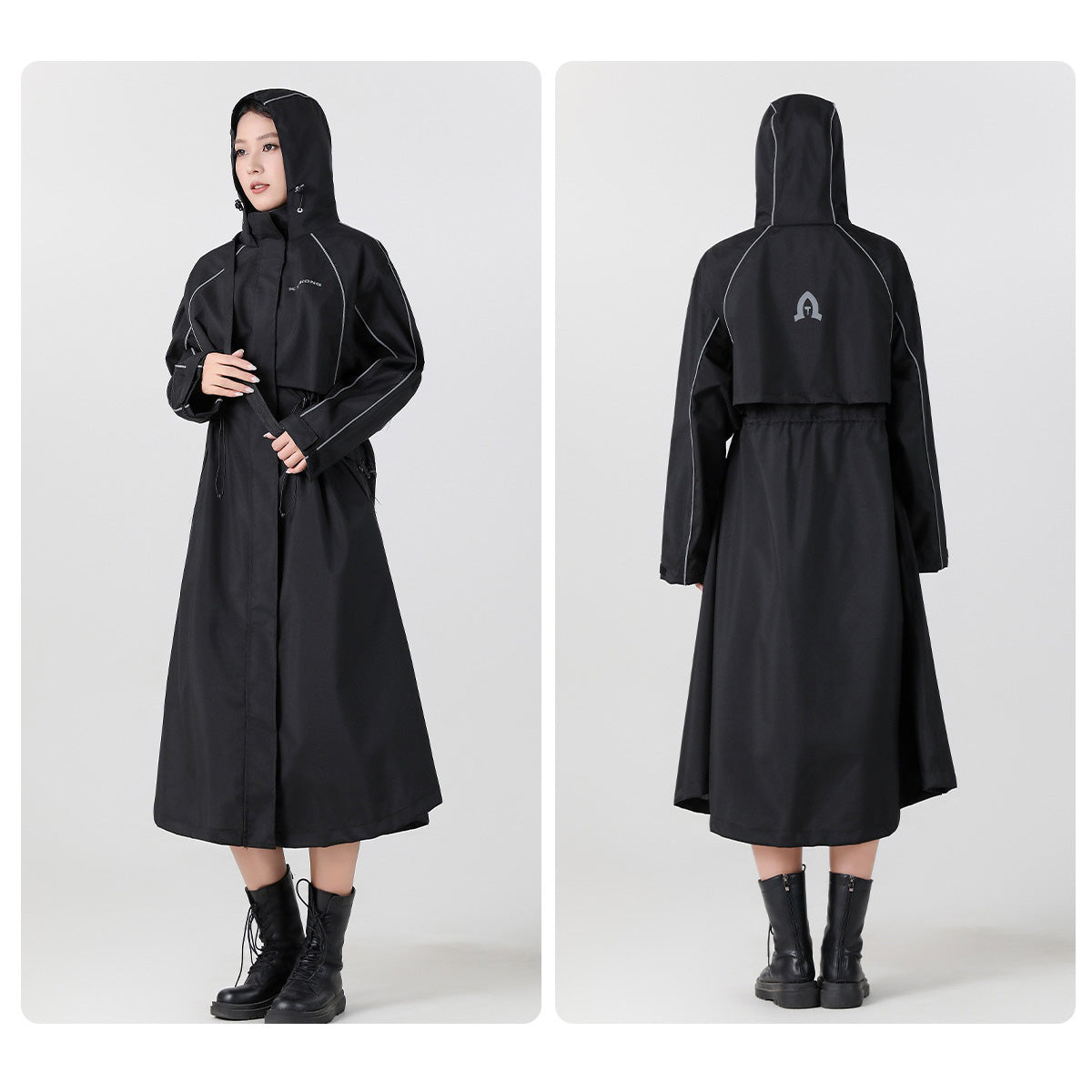 Thick PU-Coated Polyester Hiking Raincoat