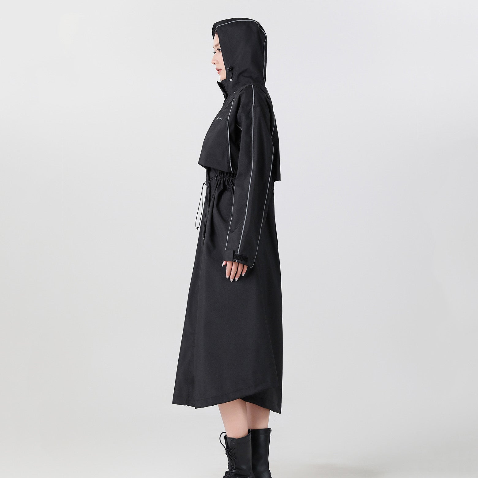 Thick PU-Coated Polyester Hiking Raincoat