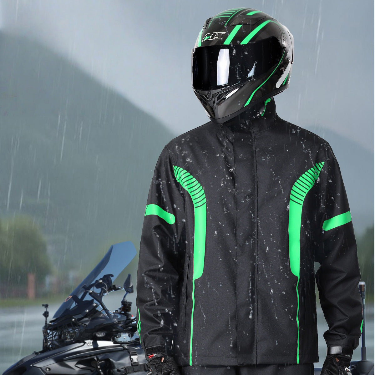 Classic Plaid Motorcycle Riding Rain Suit
